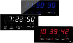 RELÓGIO de Parede LED DIGITAL Super Grande Para Academia Consultorio Sala de Espera Alto Brilho com Termômetro Data e Hora Alarme e Cronometro