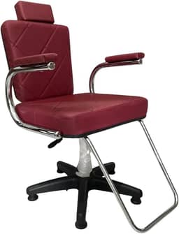 Cadeira para Salão de Beleza e Barbearia Modelo Matelassê com Pistão a Gás e Base Estrela – Suporta até 130kg (BORDO)