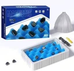 Conjunto de jogo de xadrez magnético, jogo de batalha intelectual, jogo de estratégia para crianças e adultos, jogo divertido para reunir a família para crianças maiores de 8 anos