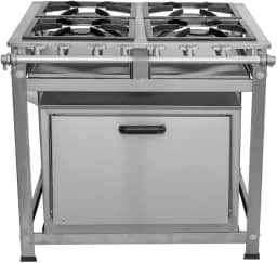 Fogão Industrial 4 Bocas 30x30 P5 em Aço Inox com Forno