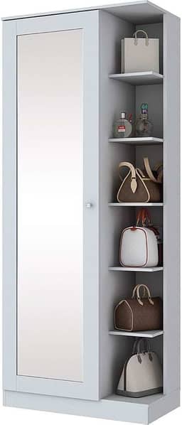 Sapateira 1 Porta com Espelho 6 Prateleiras Duetto Henn