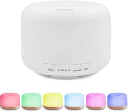 Difusor de Aromas Aromatizador Elétrico 500ml Led 7 cores com Controle Remoto Umidificador e Purificador de Ar para a sua casa e o ambiente de trabalho - Difusor de desligamento automático