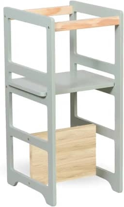 Decoratta Torre De Aprendizagem Montessori 4 Em 1 Laqueada Verde Cha