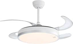 Ventilador de Teto Retratil 42" com Luz LED, Bivolt 110V/220V, Controle Remoto e Temporizador, Controle remoto via celular, TUYA APP