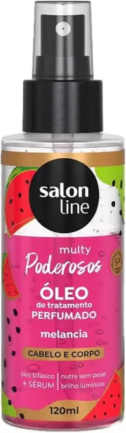 Salon Line, Óleo de Tratamento, Multy Melancia, Cabelo e Corpo, Vegano - Todos os Tipos de Cabelos, 120ml
