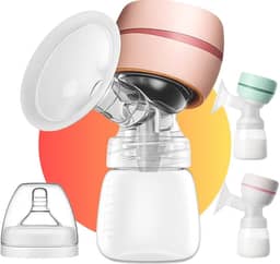 Bomba de Tirar Leite para Amamentação Sugador de Leite Elétrica Portátil Integrada com Tela de LED 2 modos 9 nível de sucção Baixo Ruído Protetor de Mama de Silicone de 22 mm 180 ml/Bomba de Amamentação Extrator de Leite Materno, Portátil Premium a Bateria
