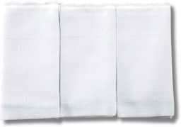 Kit 3 Panos de Boca Brancos para Bordar e Pintar – 100% Algodão 34x40cm – Com Faixa para Personalização – Acabamento Festonê – Liso e Macio para Bebê