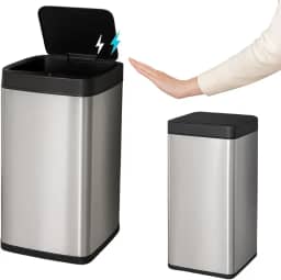 Lixeira Automática com Sensor 40L Com Tampa Aço Inox Acionamento por Botão ou Sensor