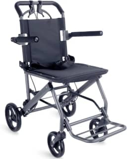 Cadeira de Rodas de Transporte Compacta Dobrável Prática Leve Até 100kg Idoso Reabilitação Fratura