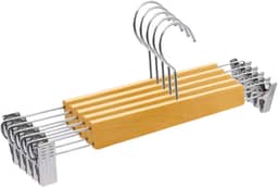 Kit 10 Cabides Presilha Madeira Premium Adulto Saia Vestido Calça Bermuda Reforçado