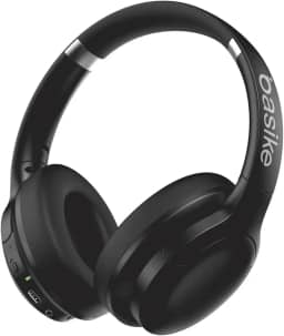 Basike Fone de Ouvido Bluetooth, ANC Cancelamento de Ruído Ativo Headphone Bluetooth 5.3+EDR, Som Surround 3D, Headset com Microfone, Certificação Hi-Pure Audio, 30 horas reprodução, Y6 (Preto)