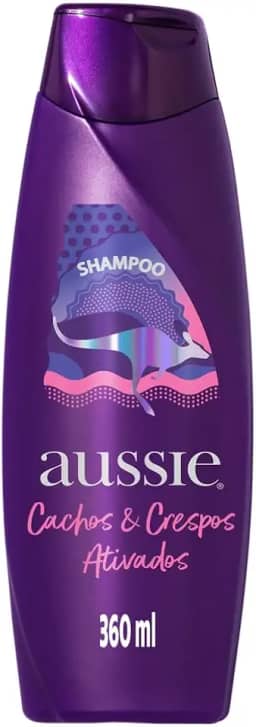 Aussie Cachos e Crespos Ativados Óleo de Coco e de Jojoba Shampoo 360 ml