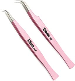 Kit 2 Pinças Extensão De Cílios Aço Japonês Alta Precisão Para Volume Russo e Fios Tecnológicos Lash Designer