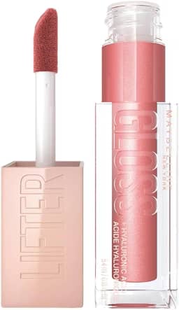 Maybelline NY Lip Lifter Gloss Brilho Labial com Ácido Hialurônico, Promove Lábios Volumosos, Hidratados e Cheios de Brilho, Aplicador XL para Make Glow, Cor Moon, 5.4ml