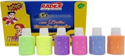 Tinta Guache, Radex, 18 ml, Com Pincel, 6 Cores com Brilho