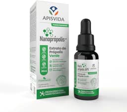 Apis Vida Nanoprópolis APV® - Extrato de Própolis Verde - Estimula o Sistema Imunológico - Sem Álcool e Zero Glutén - 20ml