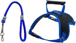 Coleira peitoral amortecedora para cães grandes e médios fortes coleira cachorros(PP,Azul)