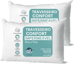 Travesseiro Kit 2 unidades Antialérgico Impermeável 50x70 Super Macio
