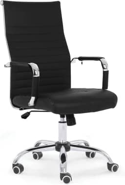 Cadeira de Escritório Moob Chicago Presidente Giratória Com Encosto Prolongado e Função Relax Preta