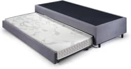 Bicama Solteiro King 96x203x28cm Suede e Colchão Auxiliar D23 78x188x12cm Ecoline Cinza