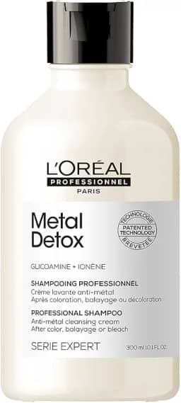 L'Oréal Professionnel Shampoo Metal Detox, para maciez, brilho & sedosidade, maior durabilidade da cor, para cabelos coloridos e danificados, 300ml