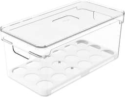 Ou Organizador de ovos com tampa 36un Natural Linha Clear Fresh