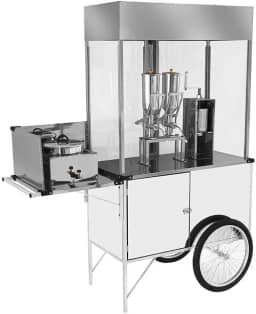 Carrinho de Churros Cefaz Branco 2 Doceiras e Rodas de Bicicleta Bl23p