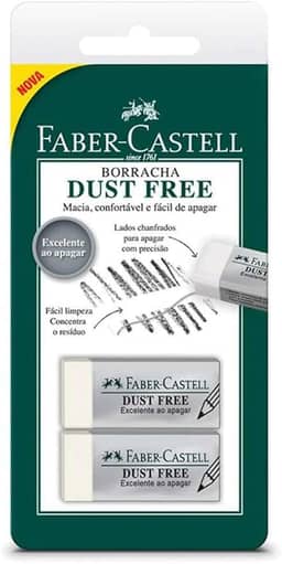 Borracha Branca, Faber-Castell, Dust Free, SM/187137, 2 Unidades