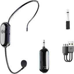 Almencla Microfone sem fio Headset Mic Systems Volume Amplificador Recarregável Head Mic de alto-falante para instrutores de fitness