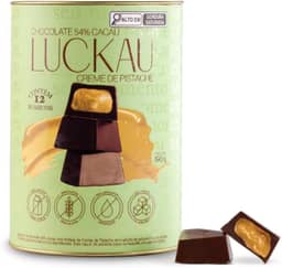 Bombom de Chocolate 54% Cacau recheado com Creme de Pistache - Luckau - 198g