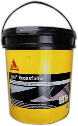 Sika Manta Líquida Impermeabilizante Igol EcoAsfalto Eco Balde 18L para Concreto Argamassa Rebocos Emboços - Original