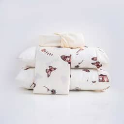 Jogo De Lençol Casal Queen King 4 Peças 100% Algodão Percal 200 Fios Estampado (Queen, Borboletas Lilás)