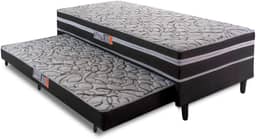 Cama Box Solteiro com Cama Auxiliar Aspen 88x188x41cm Cinza/preto