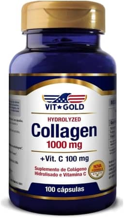 Colágeno Hidrolisado 1.000mg com Vitamina C Vitgold - 100 cápsulas