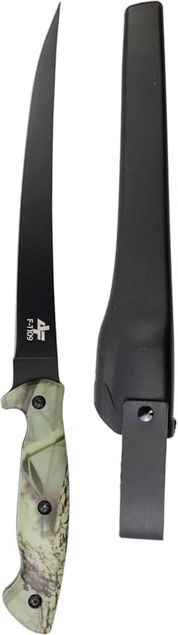 Faca De Filetar Albatroz F-1109 Inox 3CR13 C/ Bainha 38Cm