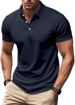 Camisas polo masculinas manga curta lapela botão golfe camisas
