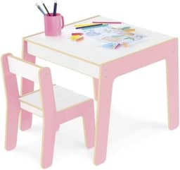 Conjunto Mesa + Cadeira Infantil Rosa - Junges