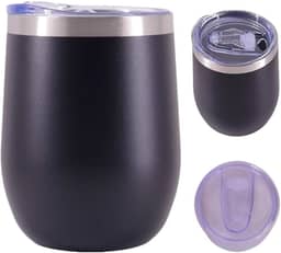 Copo Térmico para Cerveja, 350mL, Isolamento por 4 Horas Gelado (Preto)