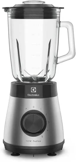 Liquidificador Electrolux inox jarra de vidro resistente capacidade 1,5L 5 velocidades função pulsar 700W EBS30 127v