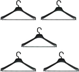 Kit Cabide Terno Preto Giratório - 5 unidades