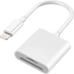 Adaptador de slot de cartão duplo Lightning para SD e TF, leitor de cartão de memória micro SD/SD certificado pela Apple MFi para iPhone 14 13 12 11 Pro Max XS XR X 8 iPad, Plug and Play