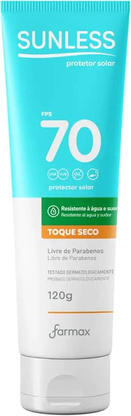 Protetor Solar Sunless Toque Seco e Alta Proteção FPS70 120g