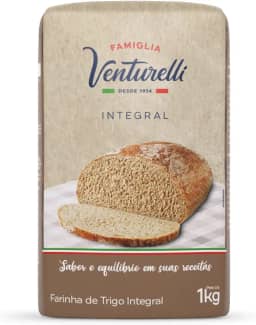 Farinha de Trigo Integral de 1 Kg, Famiglia Venturelli.