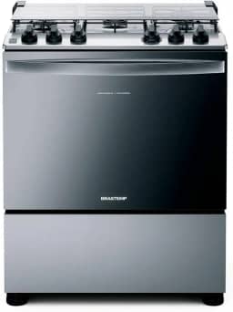 Fogão Brastemp 5 Bocas Cor Inox Com Botões Removíveis E Exclusivo Aro Protetor - BFS5NCR BIVOLT