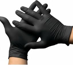 Luva Nitrílica Preta Descartável com 100 Unidades - Alta Resistência e Elasticidade para Estética, Tatuagem, Mecânica, Limpeza e Uso Profissional – Antiderrapante, Confortável e Durável