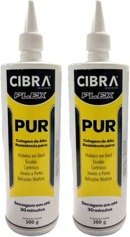 Kit 2 Cola Madeira PUR Alta Resist?ncia Incolor Cibra Flex