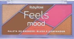 Paleta Bronze, Blush e Iluminador Ruby Rose