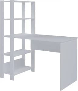 Escrivaninha com Estante Lateral MATCH cor Branco - Artely