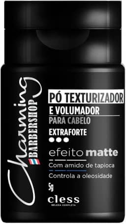 Pó Texturizador e Volumizador Cless Charming Barbershop – 5g | Fórmula Profissional para Aumentar o Volume, Definir a Textura e Controlar o Frizz dos Cabelos