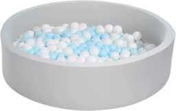 Piscina de bolas macia extra grande para crianças, piscina de espuma de 129,5 x 30 cm para bebês e crianças, bola redonda macia para crianças, crianças, piscina de espuma de memória interna, bola redonda sem bolas - cinza